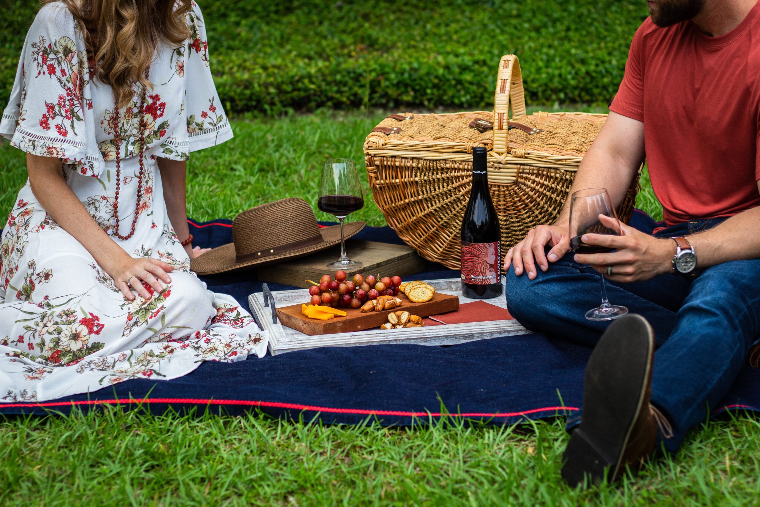 Couple having a picnic date