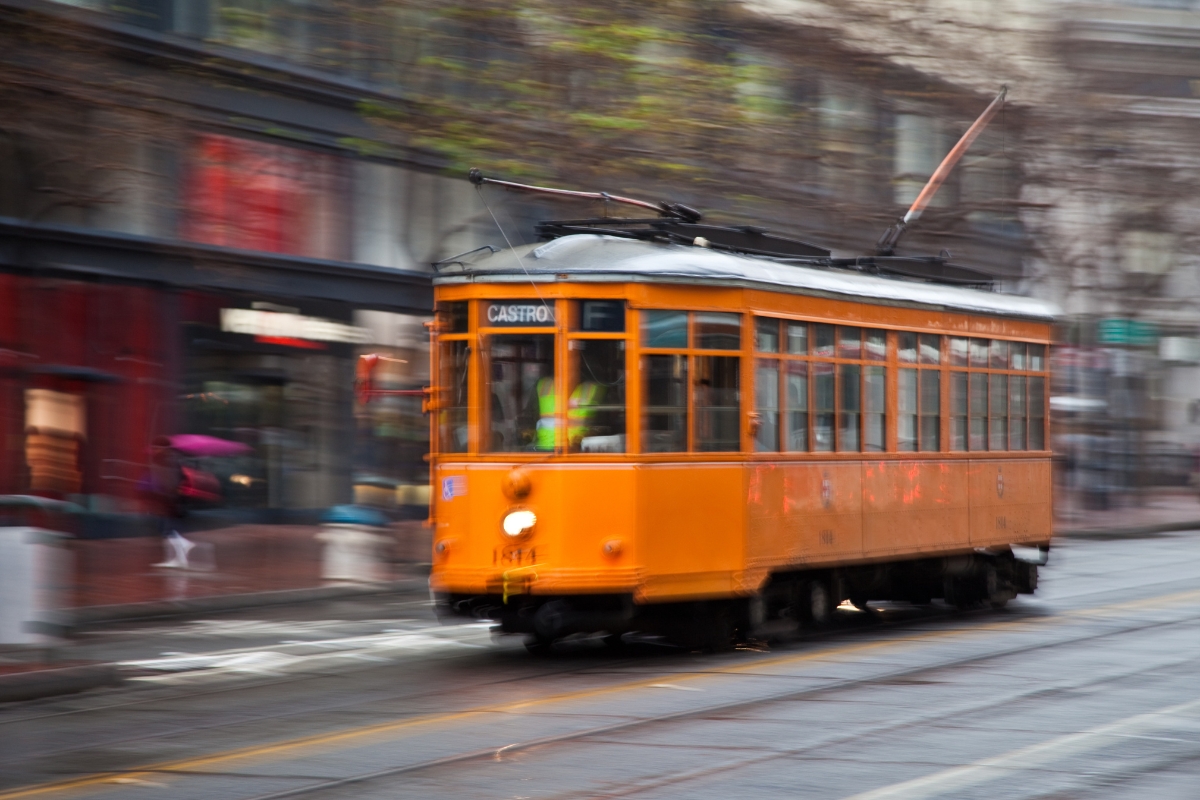 Muni Metro trains run both above and below ground